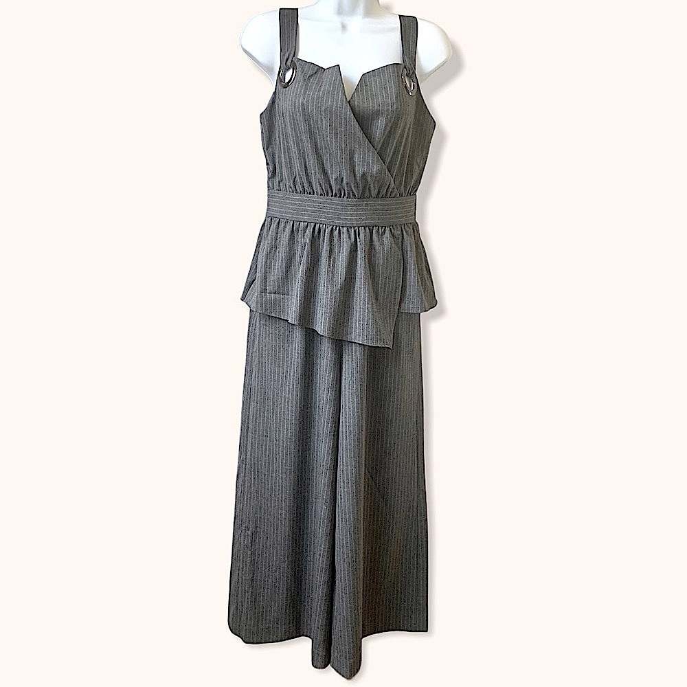 Blancore Grey pinstripe jumpsuit S NWT